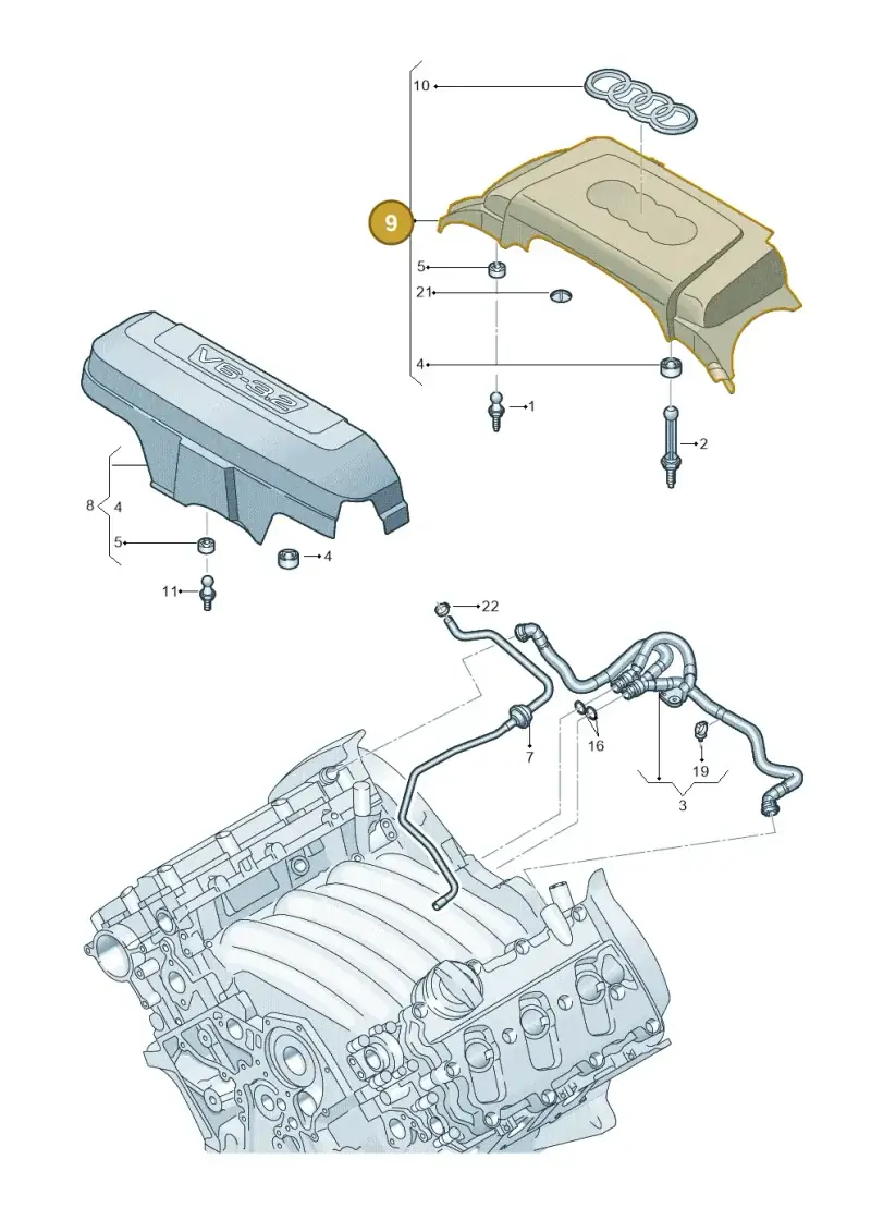 06E103926L — Audi A7 Sportback (2010-2015) diagram 647103550, position 9