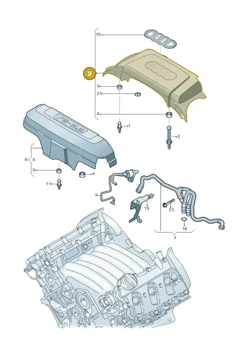 06E103926L — Audi A7 Sportback (2014-2018) diagram 788103350, position 9