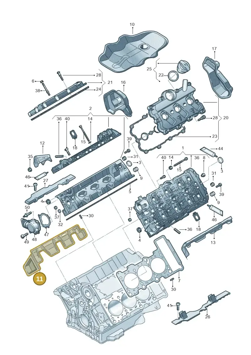 06E103978B — Audi A8L qu. 3.0 TDI (2009-2014) diagram 648103230, position 11