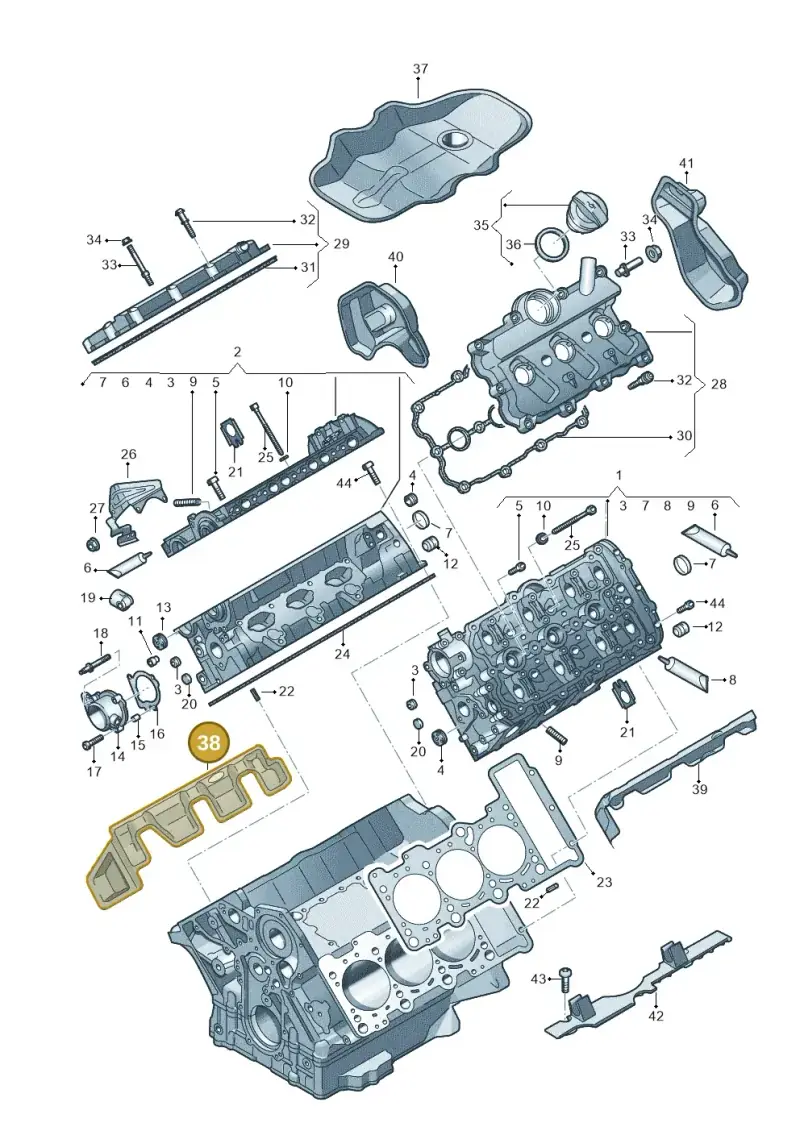 06E103978B — Audi Q7 qu. 3.0 TDI (2009-2015) diagram 693103450, position 38