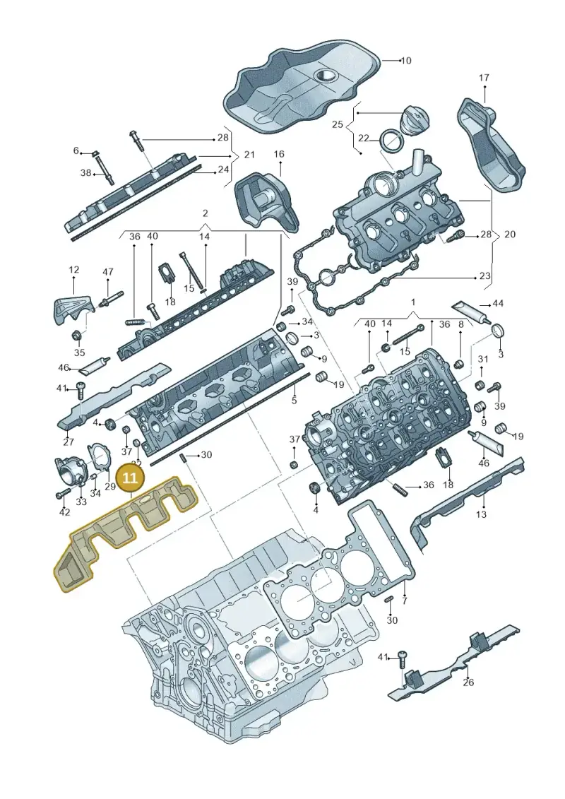 06E103978B — Audi A6 Av. qu. 3.0 (2012-2018) diagram 711103270, position 11