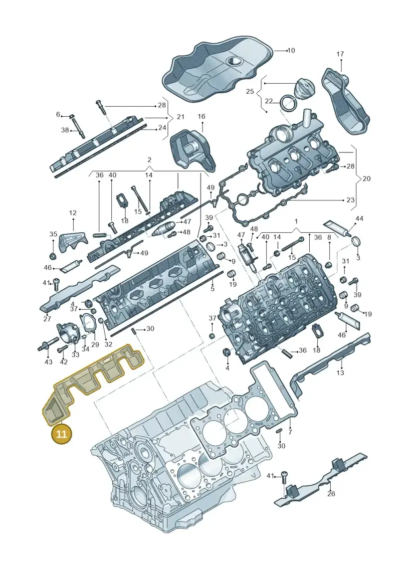 06E103978B — Audi Q7 qu. 3.0 TDI (2015-2019) diagram 771103250, position 11