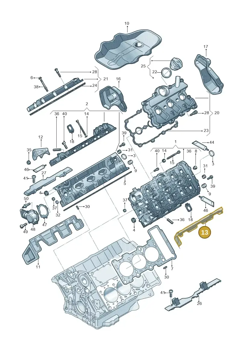 06E103979B — Audi A8L qu. 3.0 TDI (2009-2014) diagram 648103230, position 13