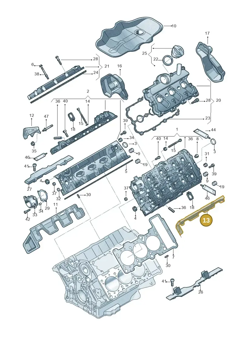 06E103979B — Audi A6 Av. qu. 3.0 (2012-2018) diagram 711103270, position 13