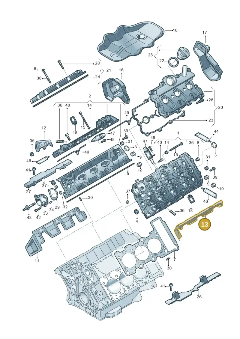 06E103979B — Audi Q7 qu. 3.0 TDI (2015-2019) diagram 771103250, position 13
