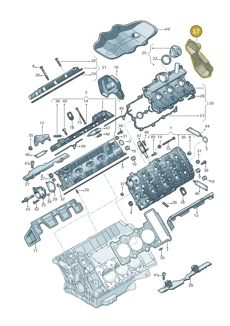 06E103981E — Audi Q7 qu. 3.0 TDI (2015-2019) diagram 771103250, position 17