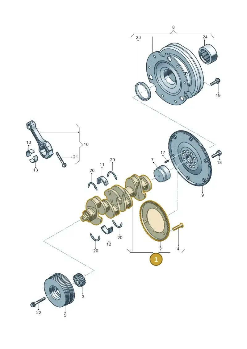 06E105101AD — Audi Q5 qu. 2.0 TDI (2012-2017) diagram 647105050, position 1