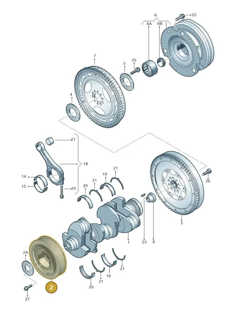 06E105251F — Audi Q7 qu. 3.0 TDI (2009-2015) diagram 448105200, position 2
