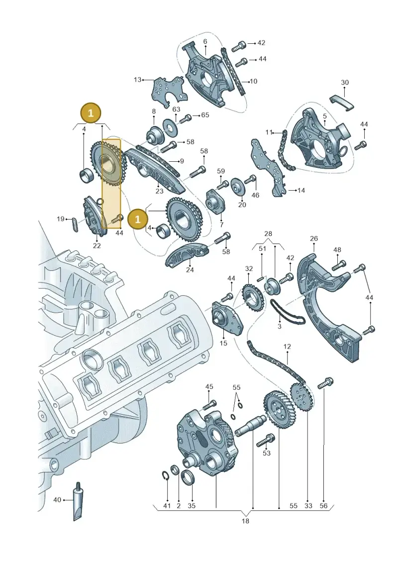 06E109077N — Audi R8 Spyder (2015-2024) diagram 872109300, position 1