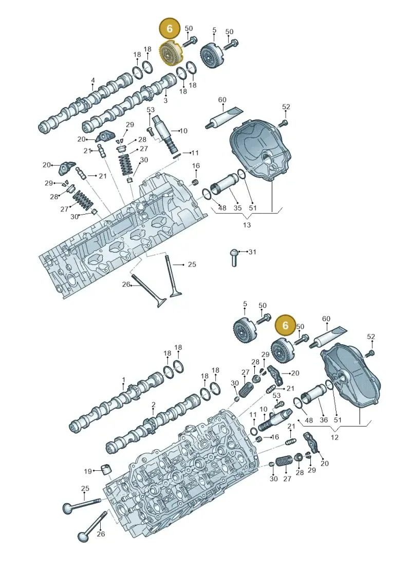 06E109083N — Audi A8L qu. 3.0 TDI (2013-2018) diagram 771109150, position 6