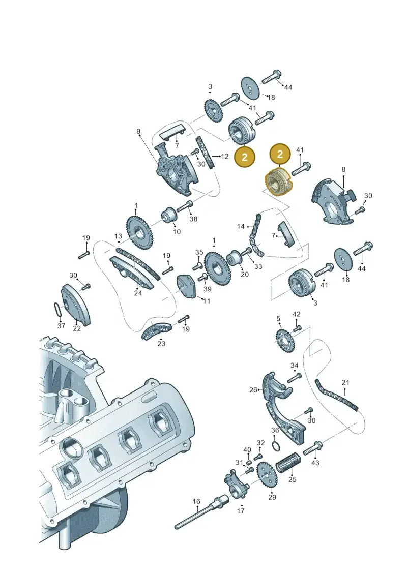 06E109083Q — Audi Q5 qu. 2.0 TDI (2012-2017) diagram 724109350, position 2