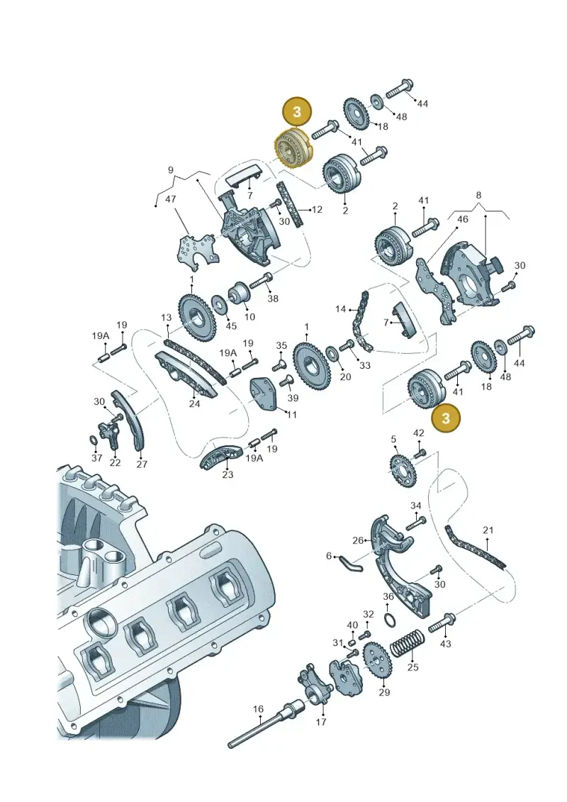 06E109084G — Audi A6 2.7 TDI (2008-2011) diagram 448109550, position 3