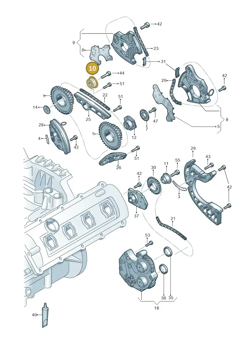 06E109220A — Audi A6 2.0 tdi (2010-2015) diagram 717109350, position 10