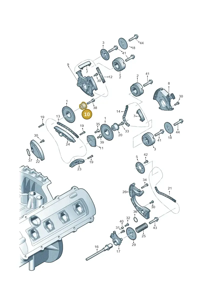 06E109220A — Audi Q5 qu. 2.0 TDI (2012-2017) diagram 724109350, position 10