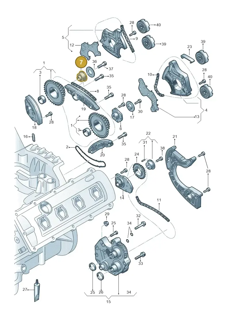 06E109220A — Audi RS4 Av. qu. 4.2 (2012-2015) diagram 750109200, position 7