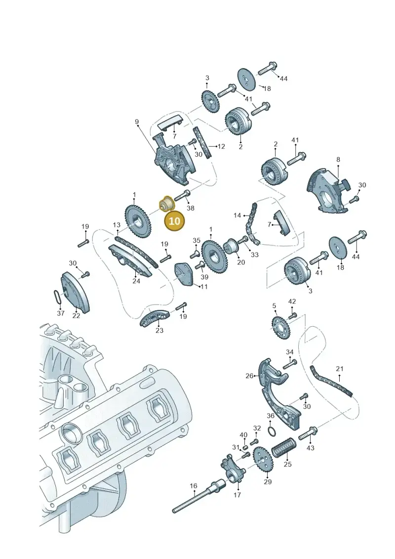 06E109220A — Audi A6 Av. qu. 3.0 (2012-2018) diagram 751109350, position 10