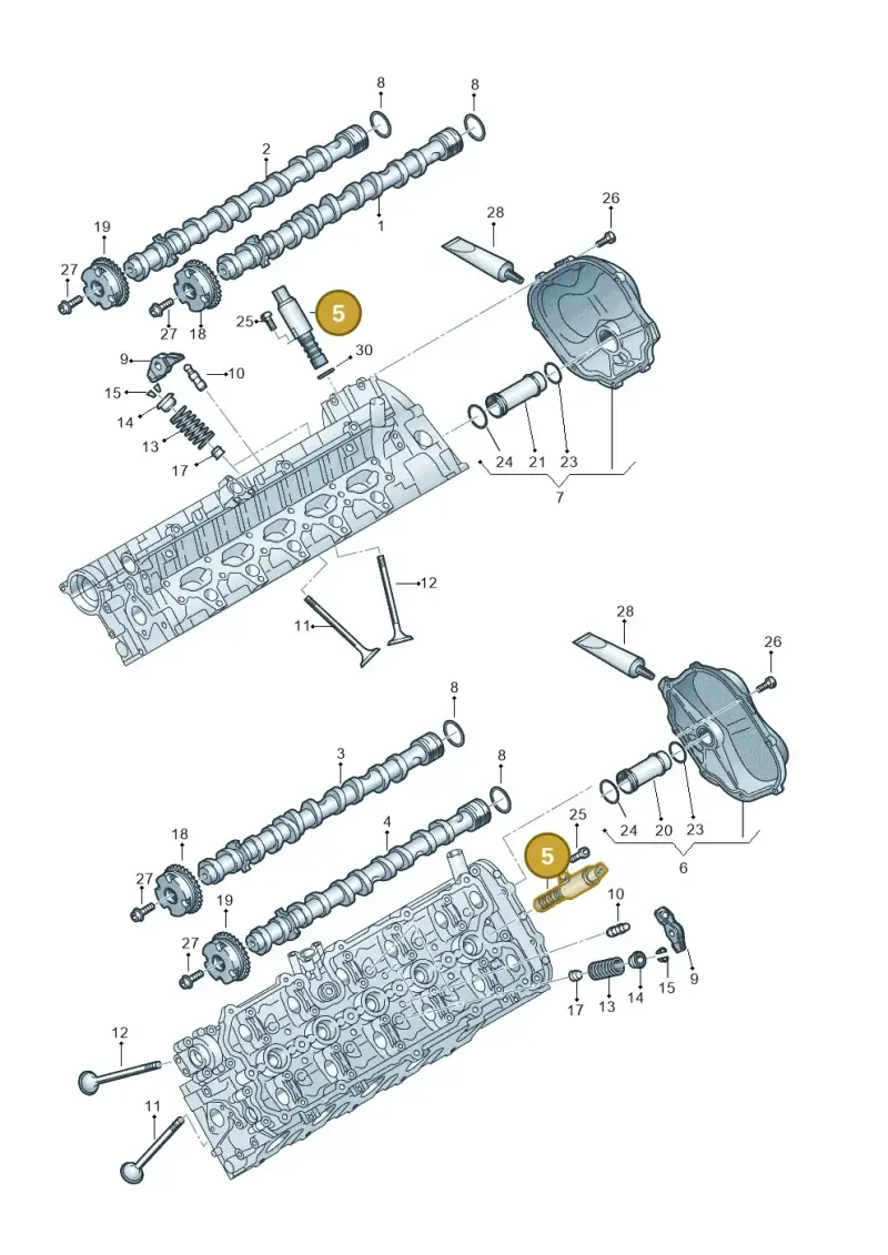 06E109257P — Audi RS6 Avant qu.5.0 (2007-2010) diagram 448109520, position 5