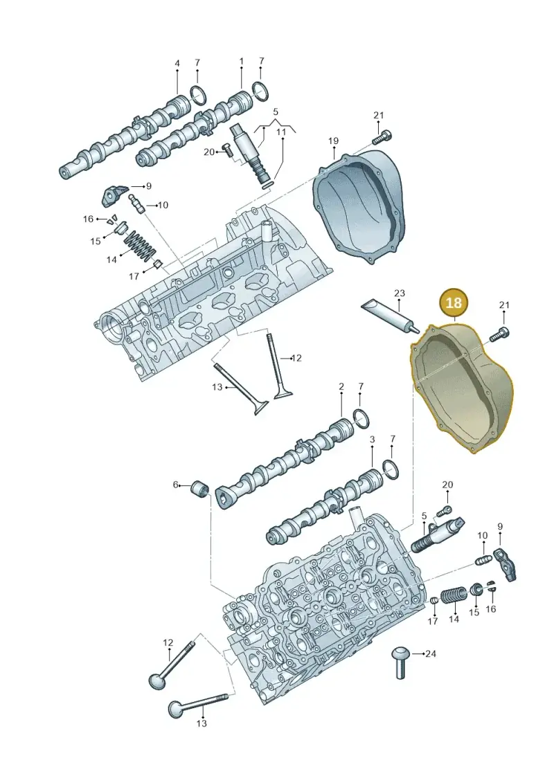 06E109285J — Audi A6 Av. qu. 3.0 (2012-2018) diagram 648109100, position 18