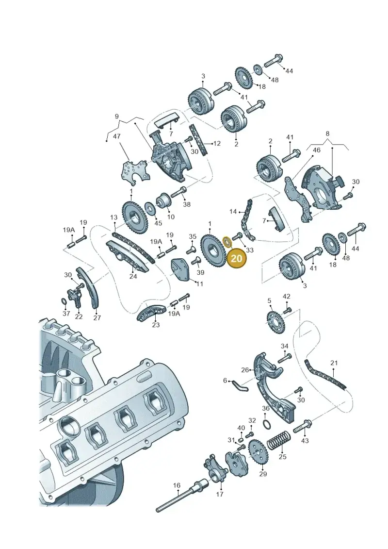 06E109289 — Audi Q5 qu. 2.0 TDI (2008-2012) diagram 448109550, position 20