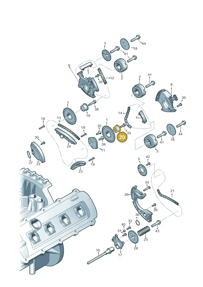 06E109289 — Audi Q5 qu. 2.0 TDI (2012-2017) diagram 724109350, position 20
