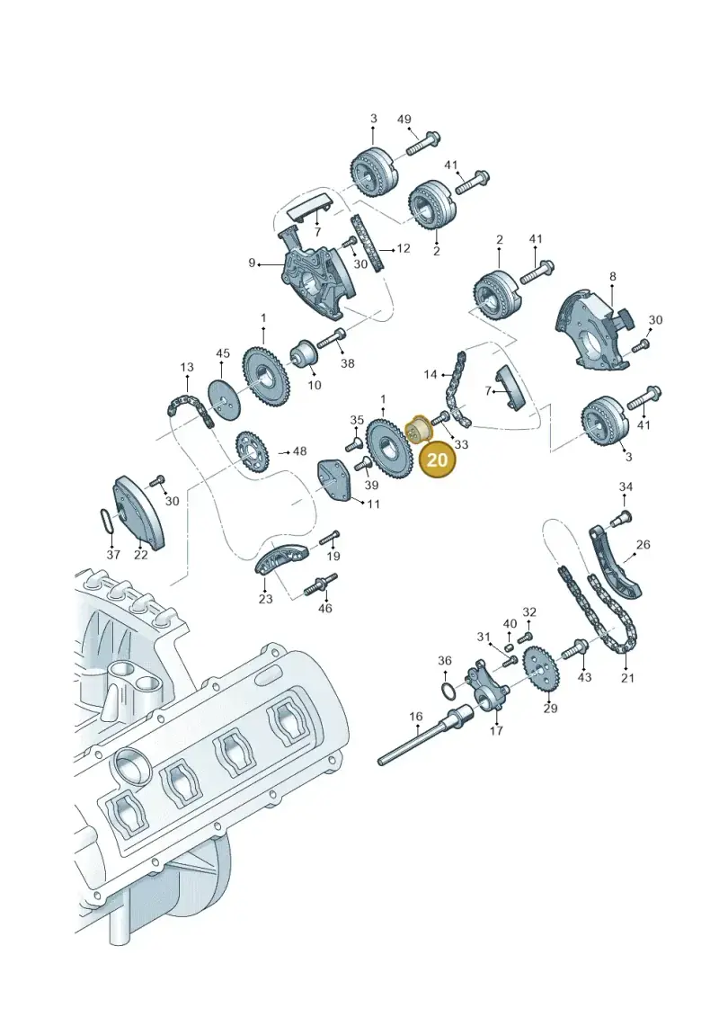 06E109289 — Audi Q7 qu. 3.0 TDI (2015-2019) diagram 771109300, position 20