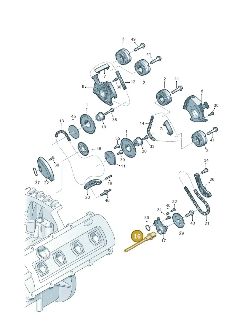 06E109339AA — Audi Q7 qu. 3.0 TDI (2015-2019) diagram 771109300, position 16