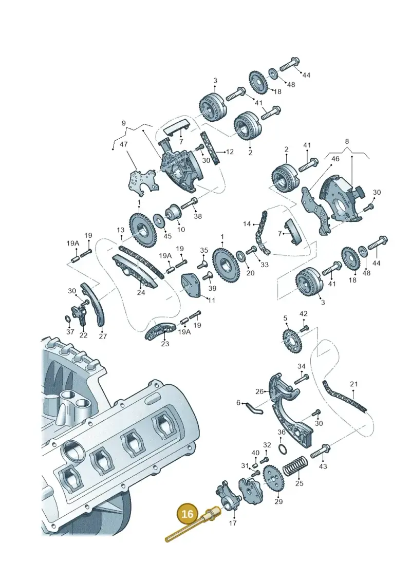 06E109339K — Audi A6 2.7 TDI (2008-2011) diagram 448109550, position 16