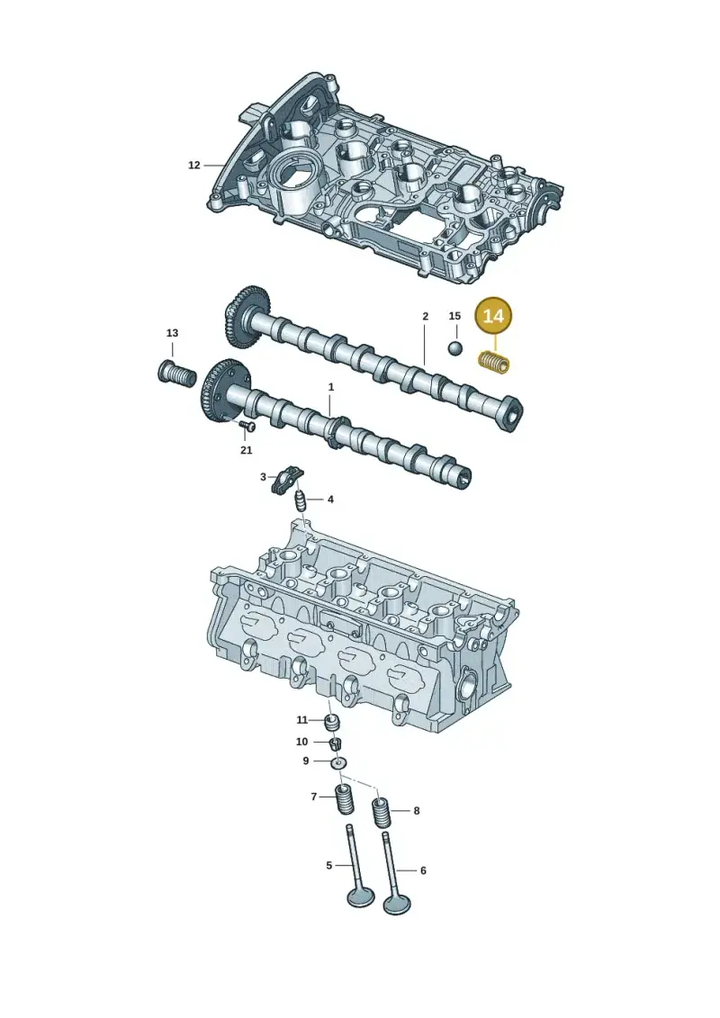 06E109357C — Audi A5 Limo 2.0 (2024-) diagram 849109091, position 14