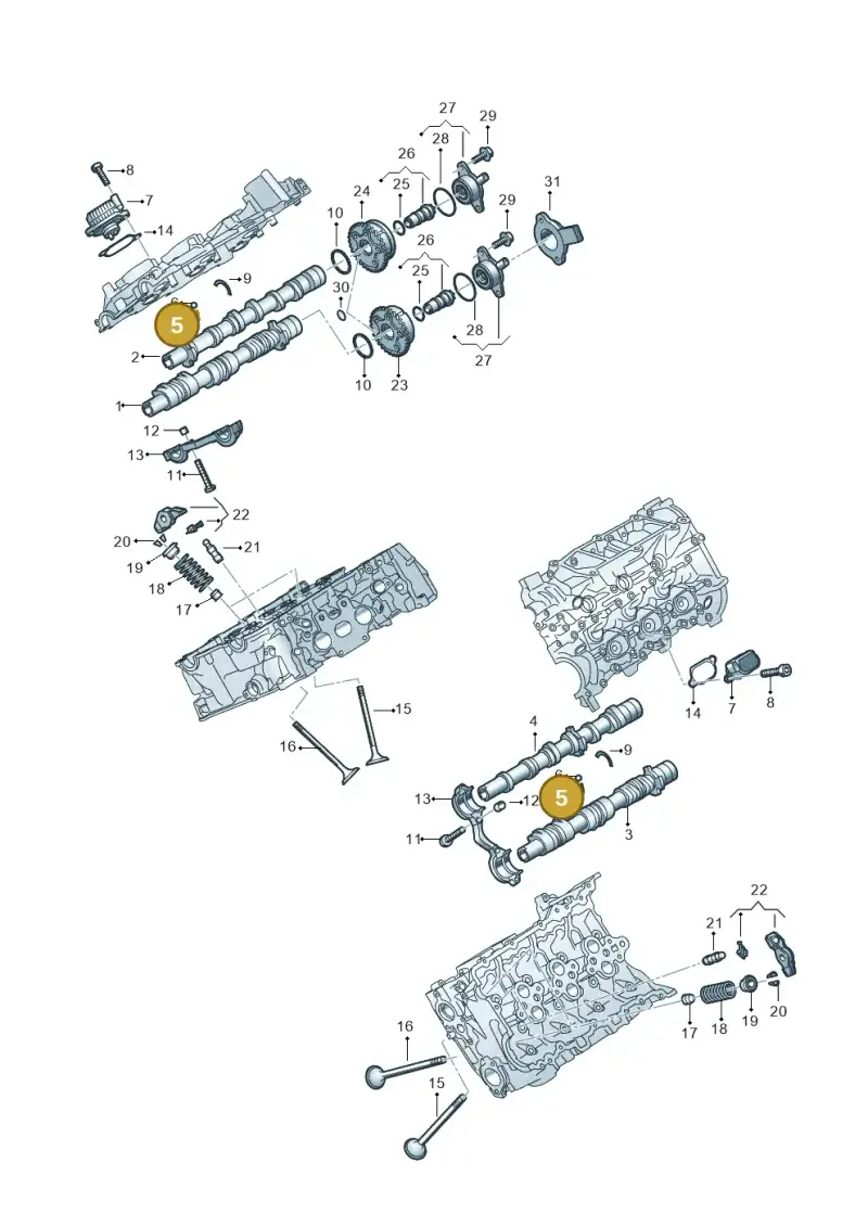 06E109357C — Audi A5 Limo 2.0 (2024-) diagram 849109180, position 5