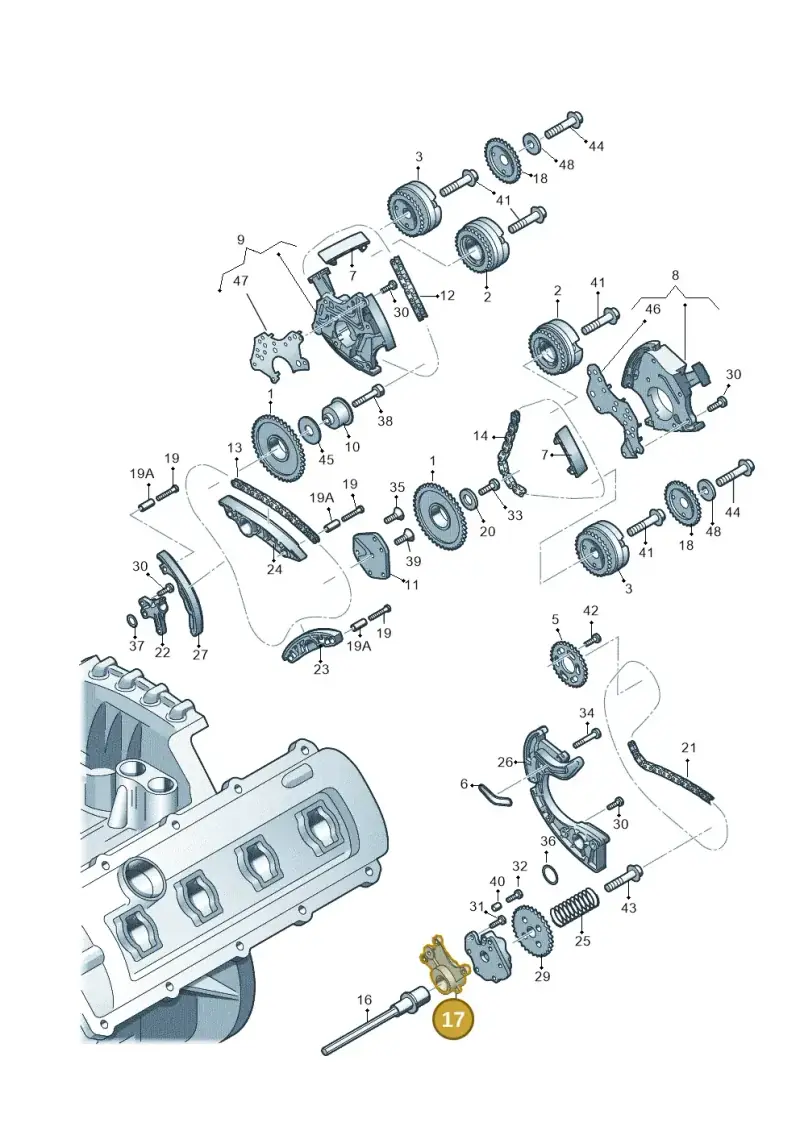 06E109360A — Audi Q5 qu. 2.0 TDI (2008-2012) diagram 448109550, position 17