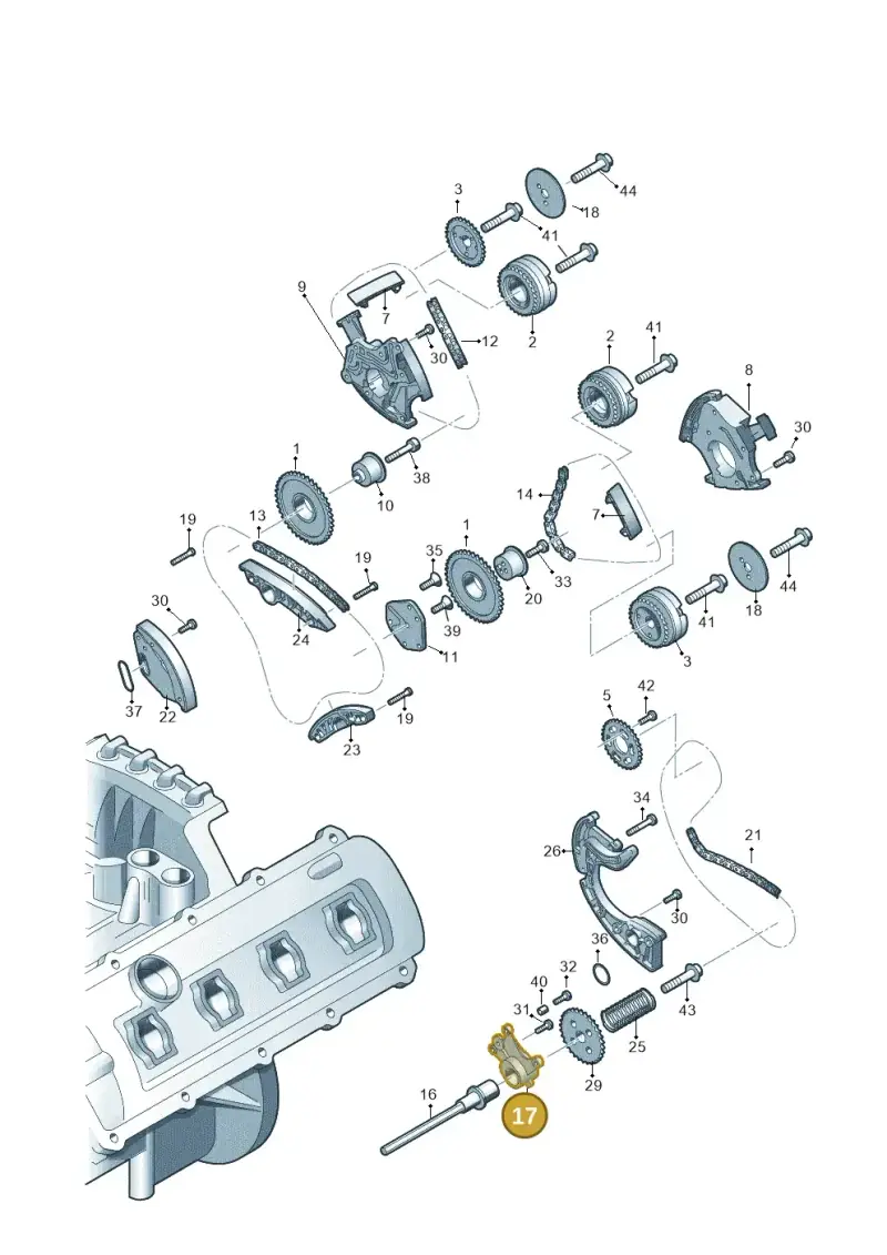 06E109360A — Audi Q5 qu. 2.0 TDI (2012-2017) diagram 724109350, position 17