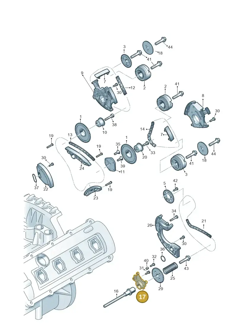 06E109360A — Audi A6 Av. qu. 3.0 (2012-2018) diagram 751109350, position 17