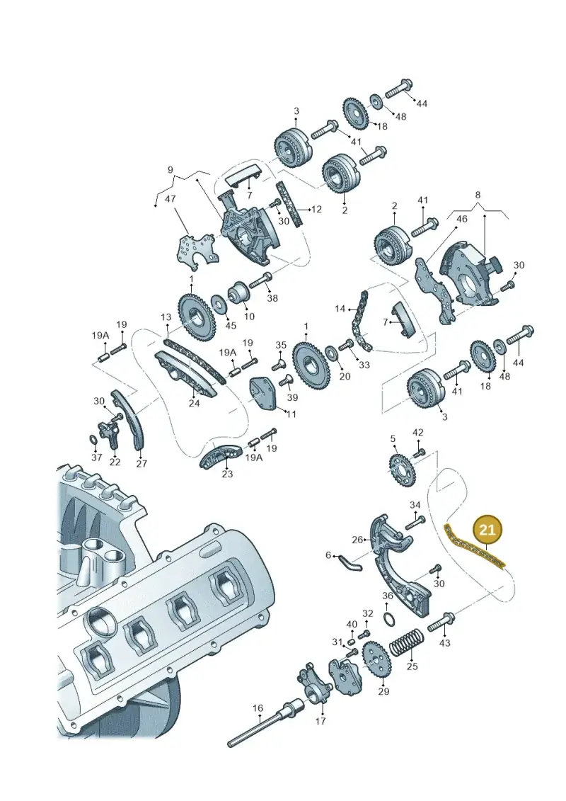 06E109465 — Audi Q5 qu. 2.0 TDI (2008-2012) diagram 448109550, position 21