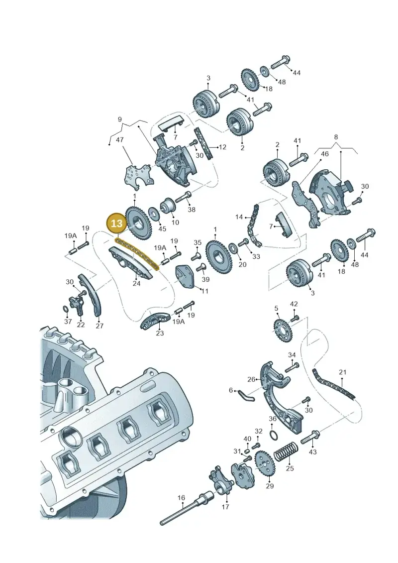 06E109465AM — Audi A6/S6/Avant/qu.   05> (2004-) diagram 448109550, position 13