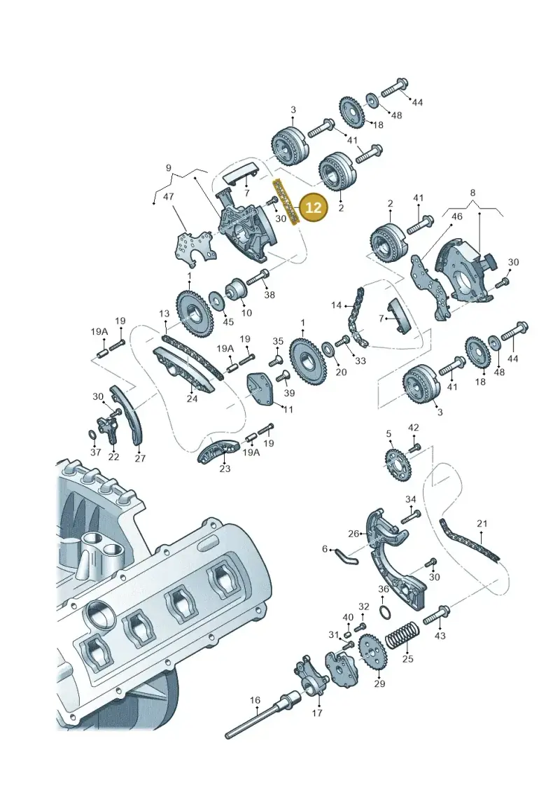 06E109465AP — Audi A6/S6/Avant/qu.   05> (2004-) diagram 448109550, position 12