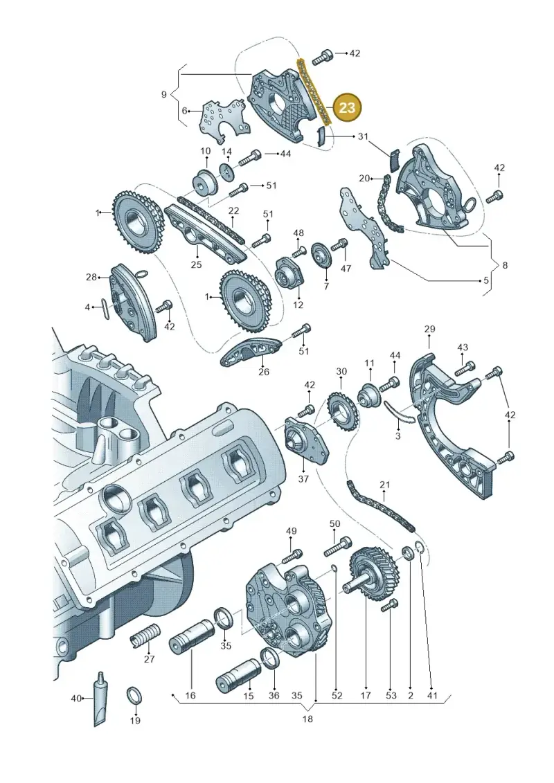 06E109465AP — Audi Q7 qu. 3.0 TDI (2009-2015) diagram 493109300, position 23