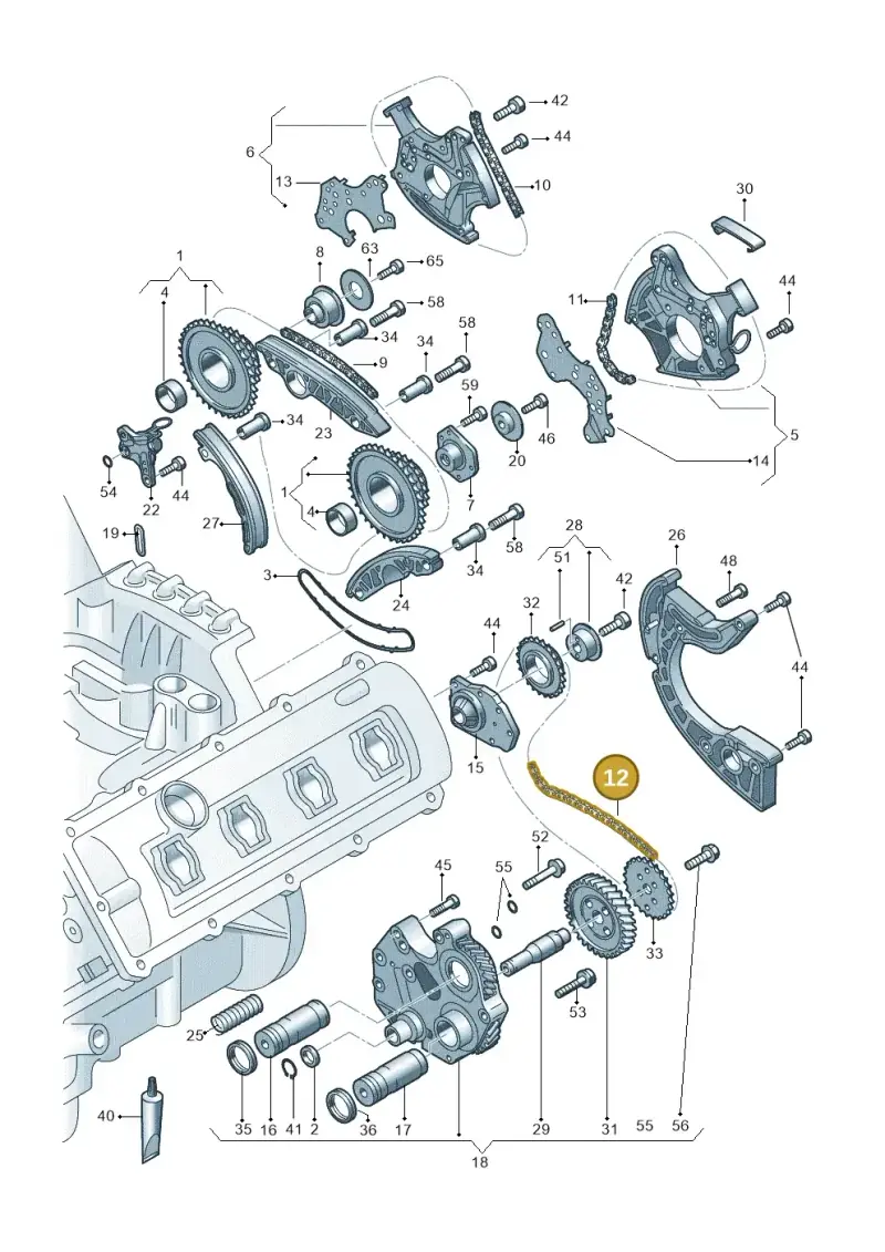 06E109465BB — Audi R8 qu. 5.2 (2012-2015) diagram 473109200, position 12