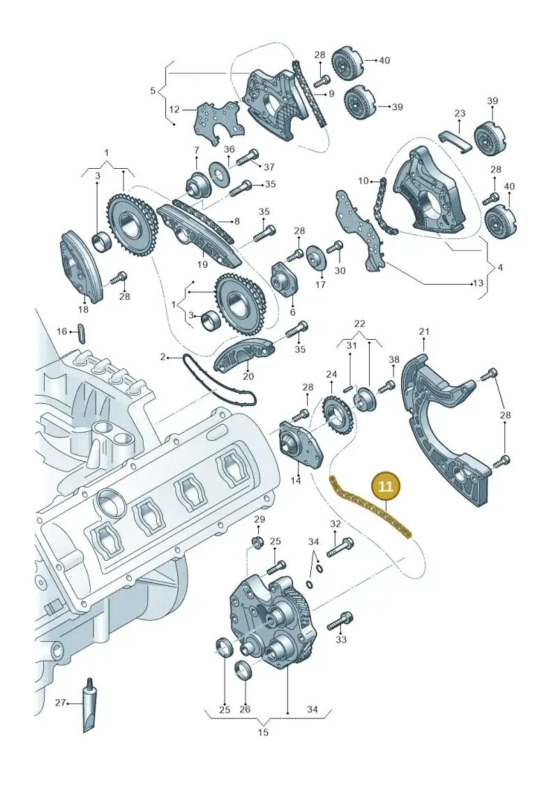 06E109465BB — Audi RS4 Av. qu. 4.2 (2012-2015) diagram 750109200, position 11
