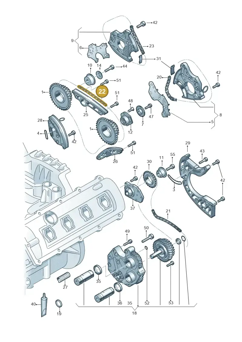 06E109465BC — Audi A7 Sportback (2014-2018) diagram 771109350, position 22