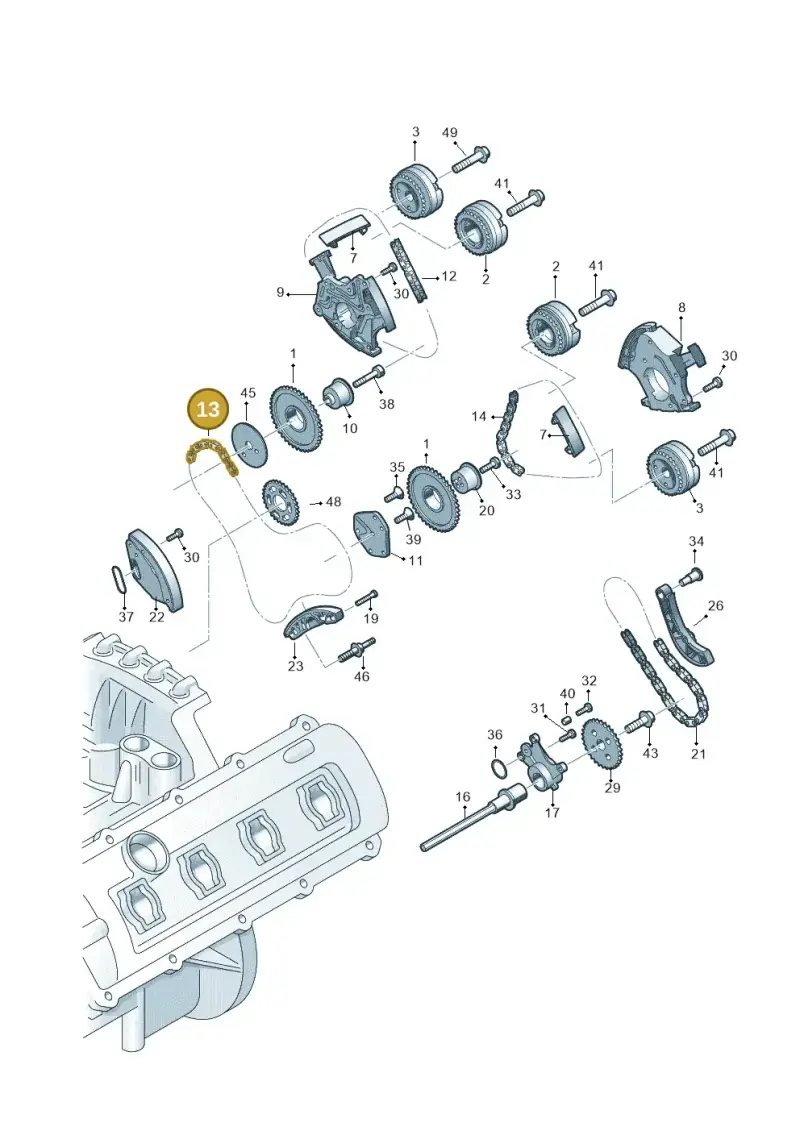 06E109465BE — Audi Q7 qu. 3.0 TDI (2015-2019) diagram 771109300, position 13