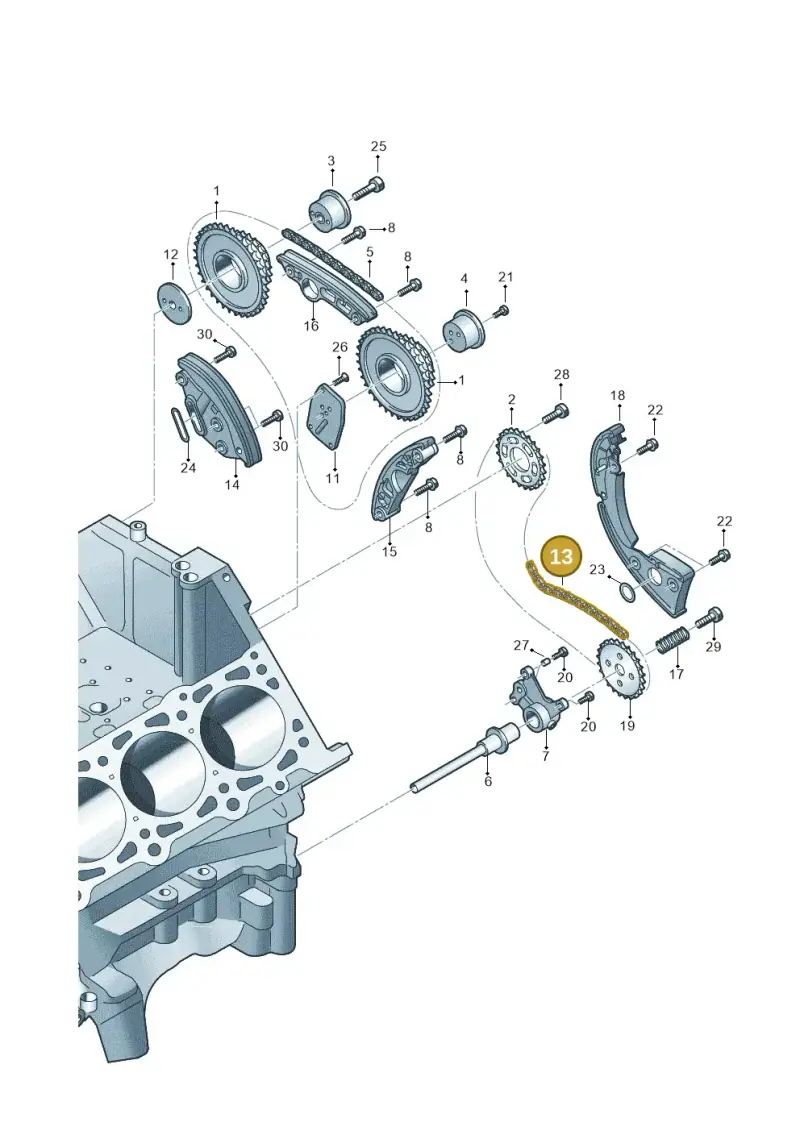 06E109465 — Audi A7 Sportback (2014-2018) diagram 711109200, position 13