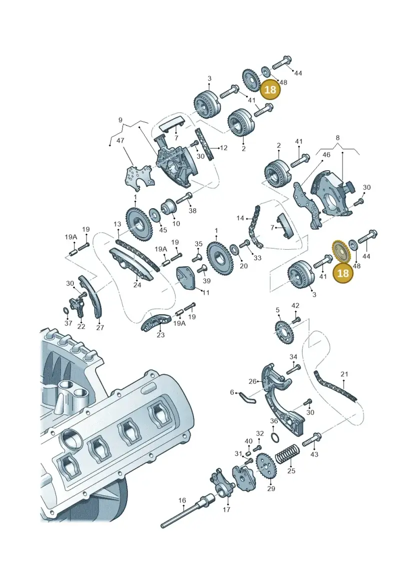 06E109571A — Audi A6/S6/Avant/qu.   05> (2004-) diagram 448109550, position 18