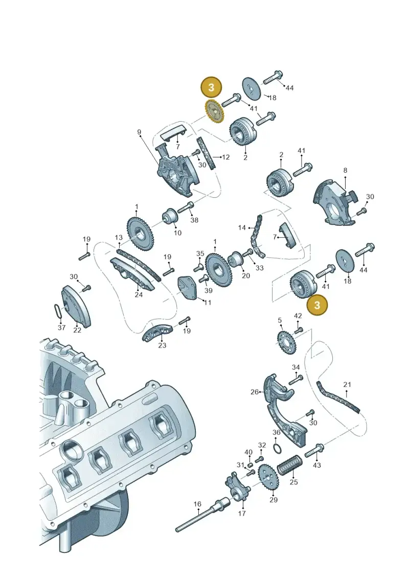 06E109571D — Audi Q5 qu. 2.0 TDI (2012-2017) diagram 724109350, position 3