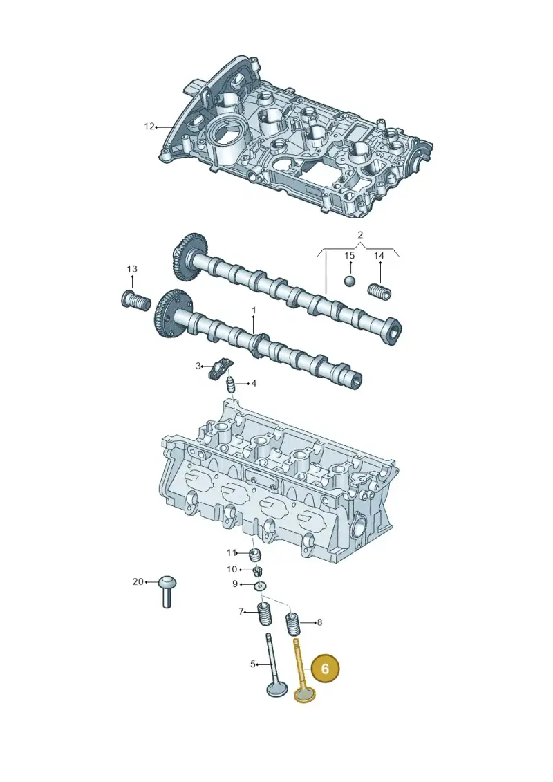 06E109611K — Audi A3 Sportback (2016-2020) diagram 627109200, position 6