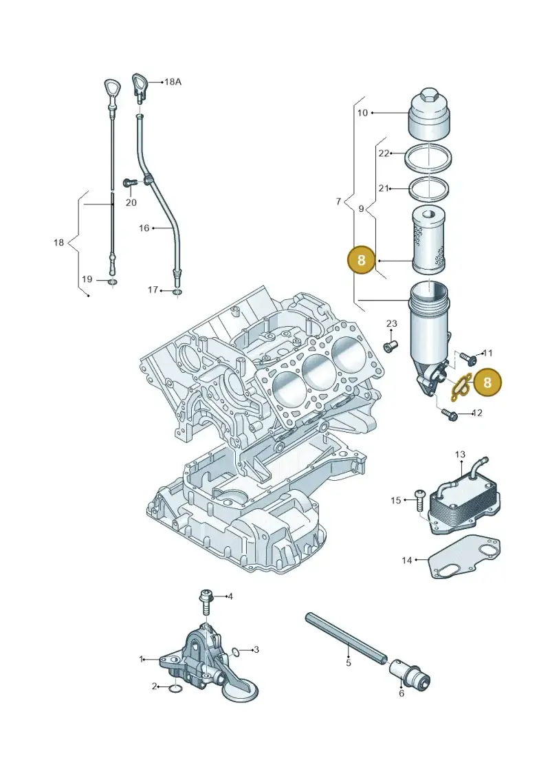 06E115446 — Audi A7 Sportback (2014-2018) diagram 448115100, position 8