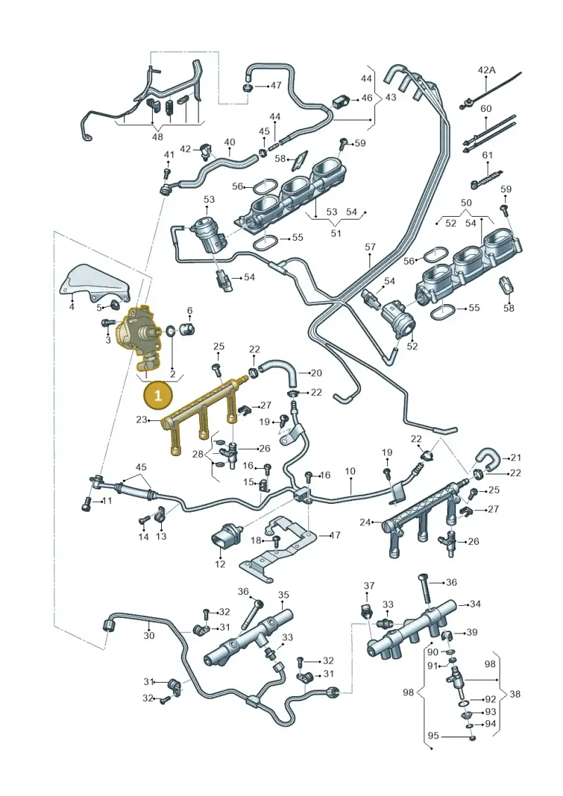 06E127026F — Audi Q7 qu. 3.0 TDI (2015-2019) diagram 771133240, position 1