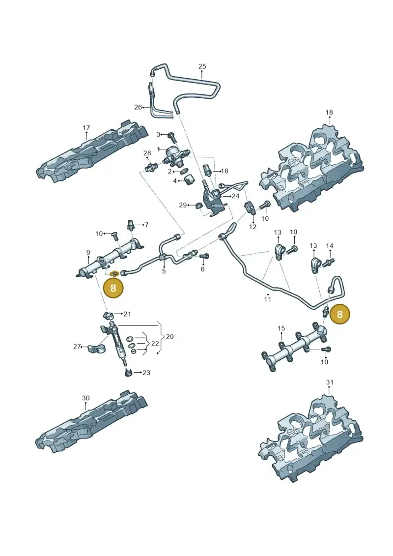 06E127065N — Audi A6 2.0 (2018-) diagram 849133540, position 8