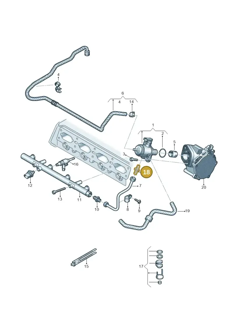 06E127065N — Audi A3 Sportback (2019-2021) diagram 884133600, position 18