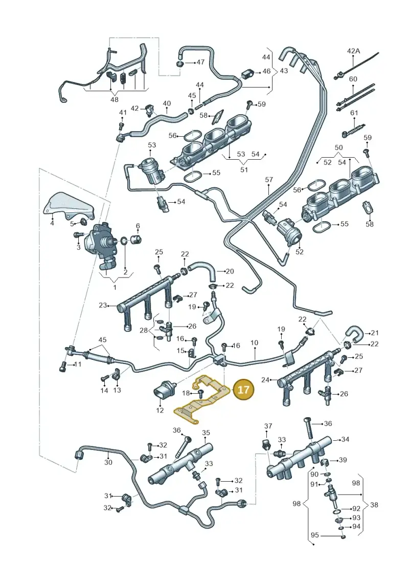 06E127233AE — Audi Q7 qu. 3.0 TDI (2015-2019) diagram 771133240, position 17
