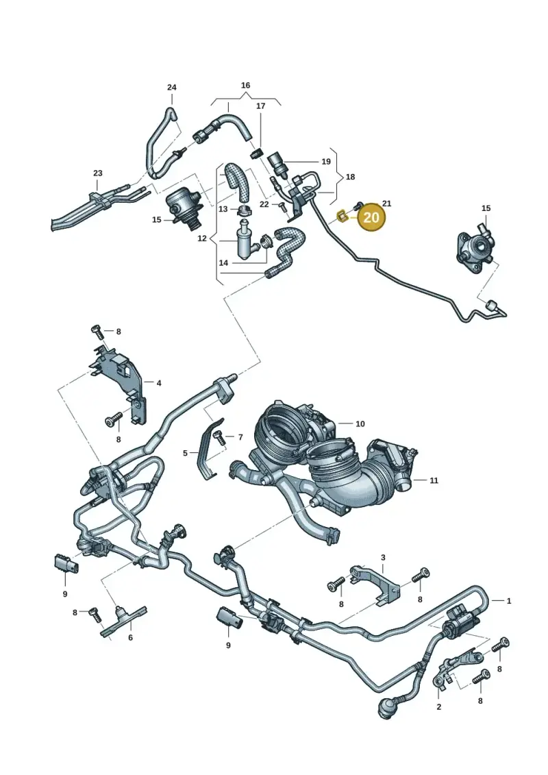 06E127233C — Audi Q8 Quattro 3,0 (2018-) diagram 429133084, position 20